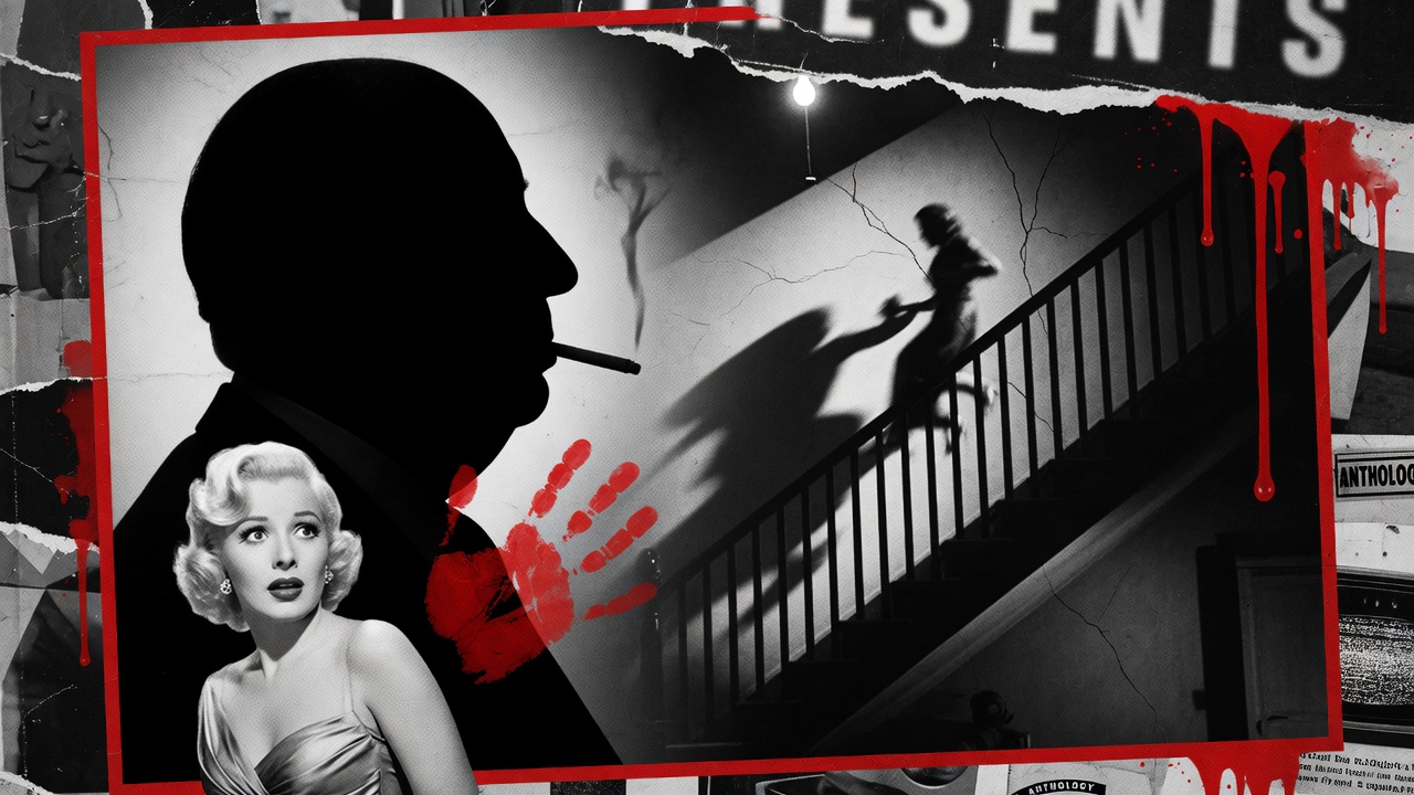 Alfred Hitchcock Presents — editorial still collage for TV Flash