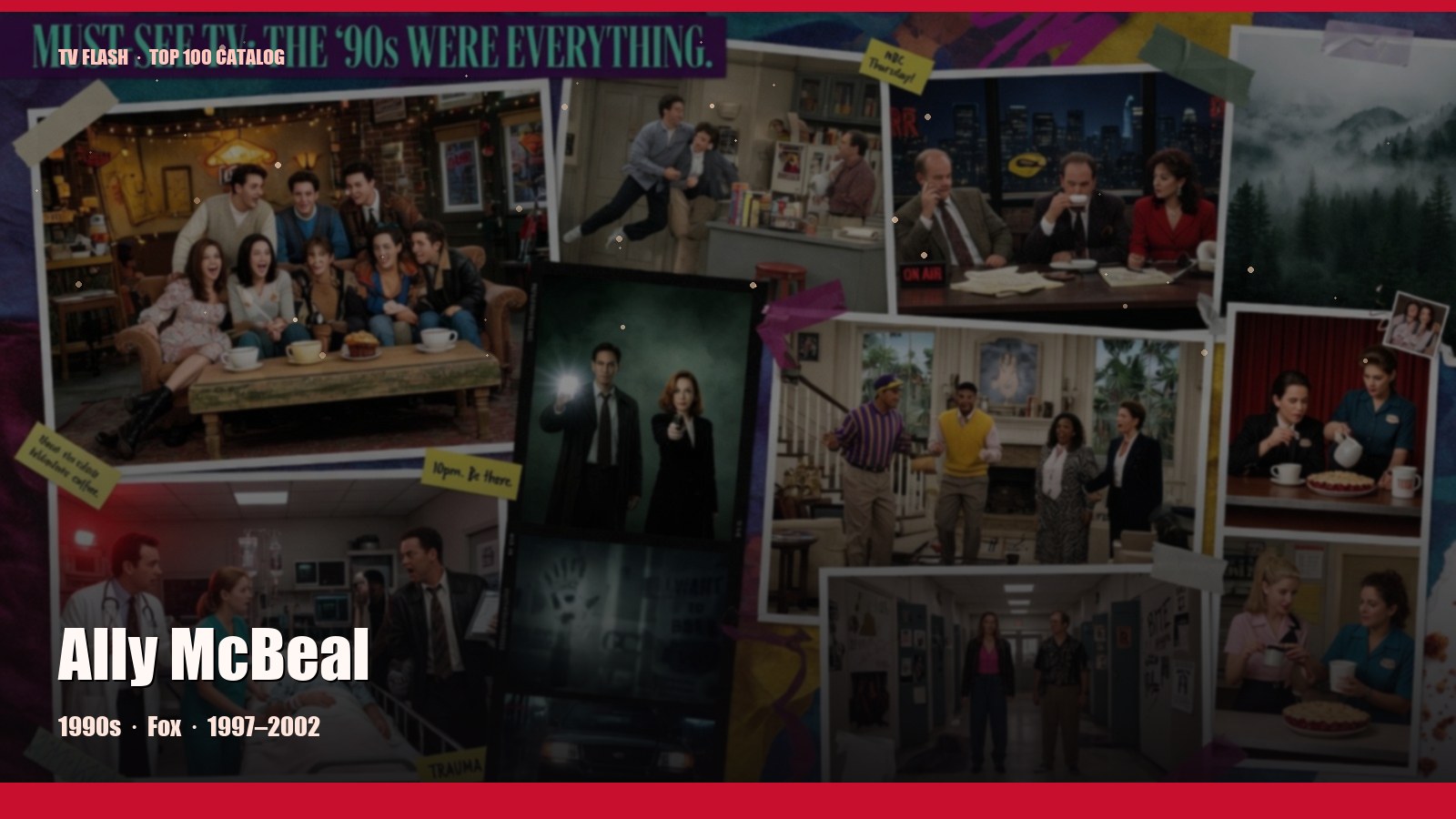 Ally McBeal — editorial still collage for TV Flash