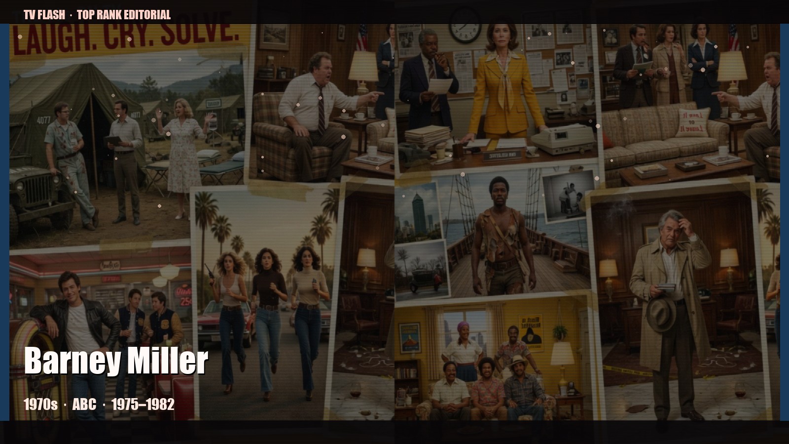 Barney Miller — editorial still collage for TV Flash