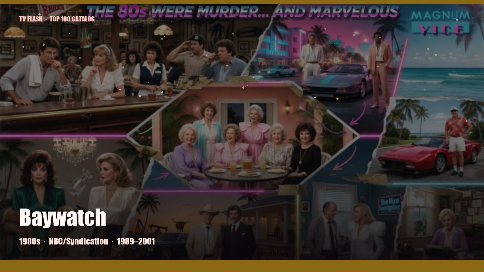 Baywatch — editorial still collage for TV Flash