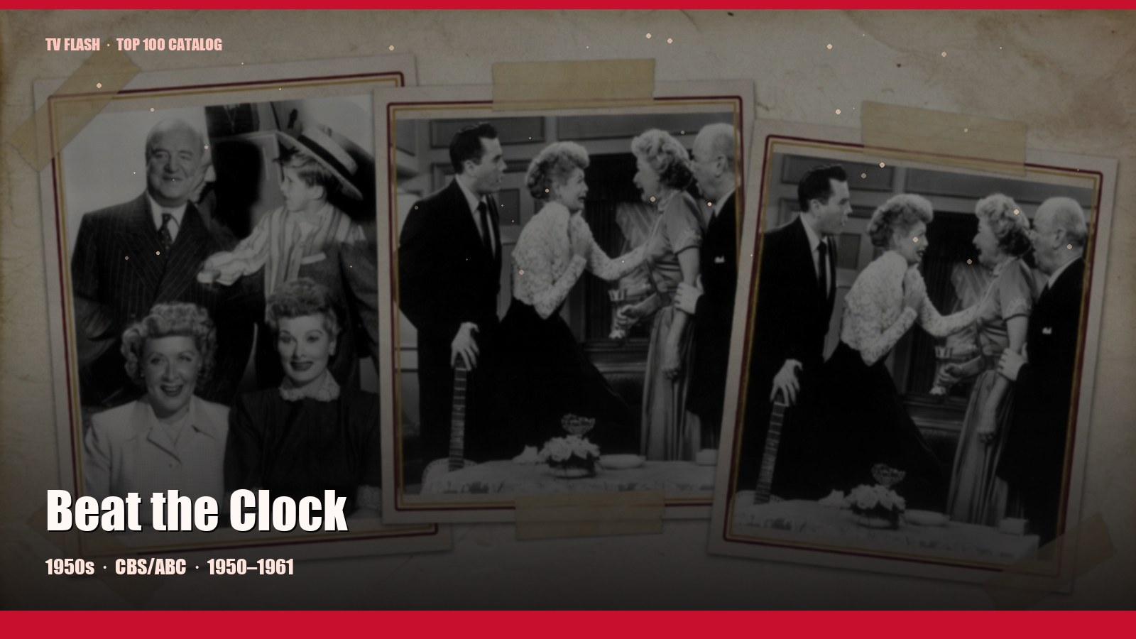 Beat the Clock — editorial still collage for TV Flash