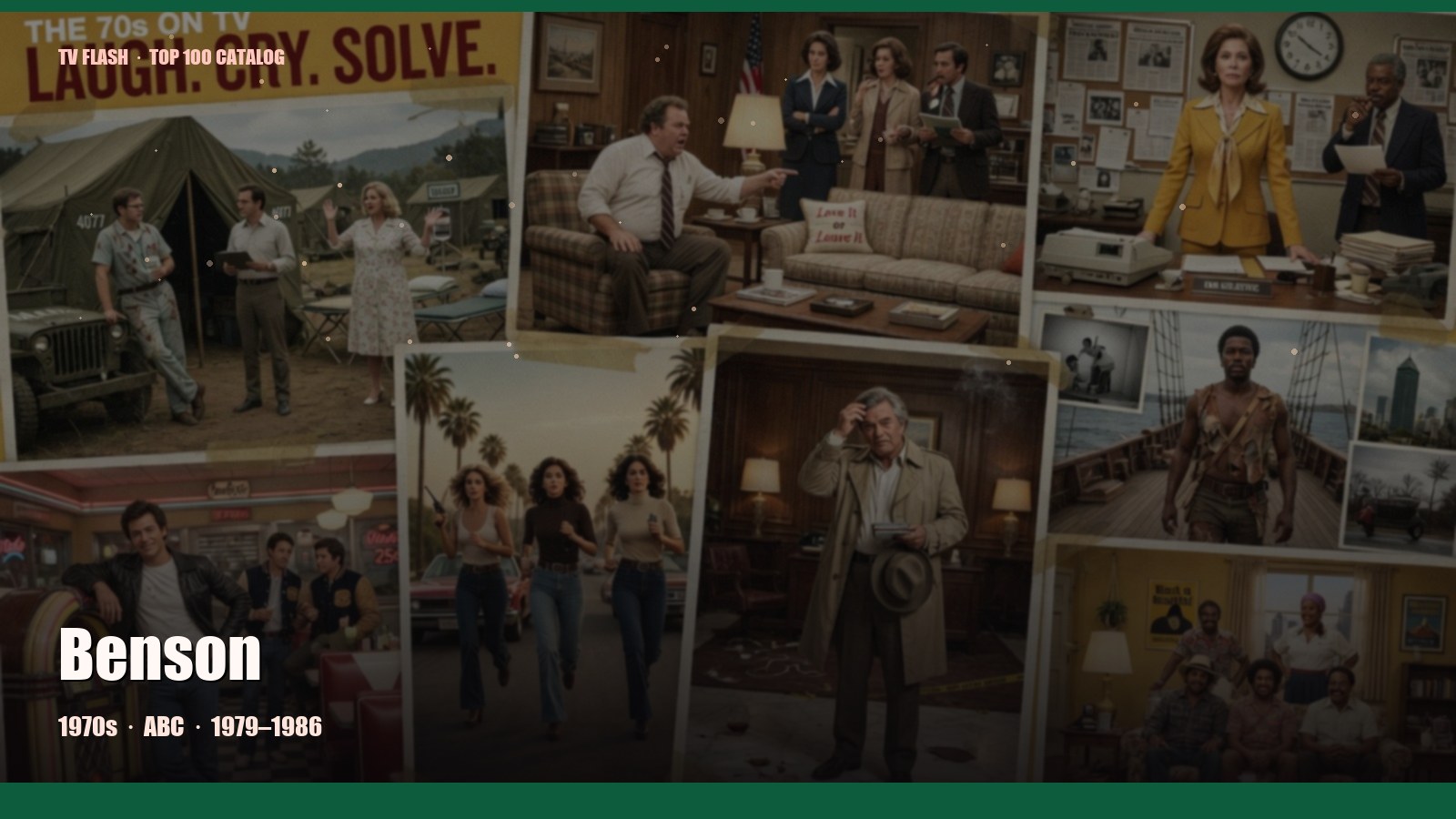 Benson — editorial still collage for TV Flash