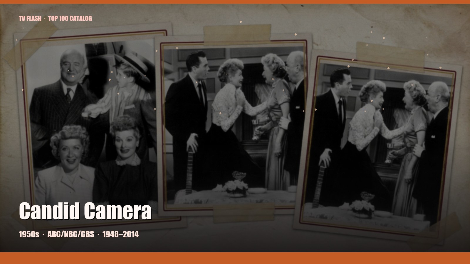 Candid Camera — editorial still collage for TV Flash