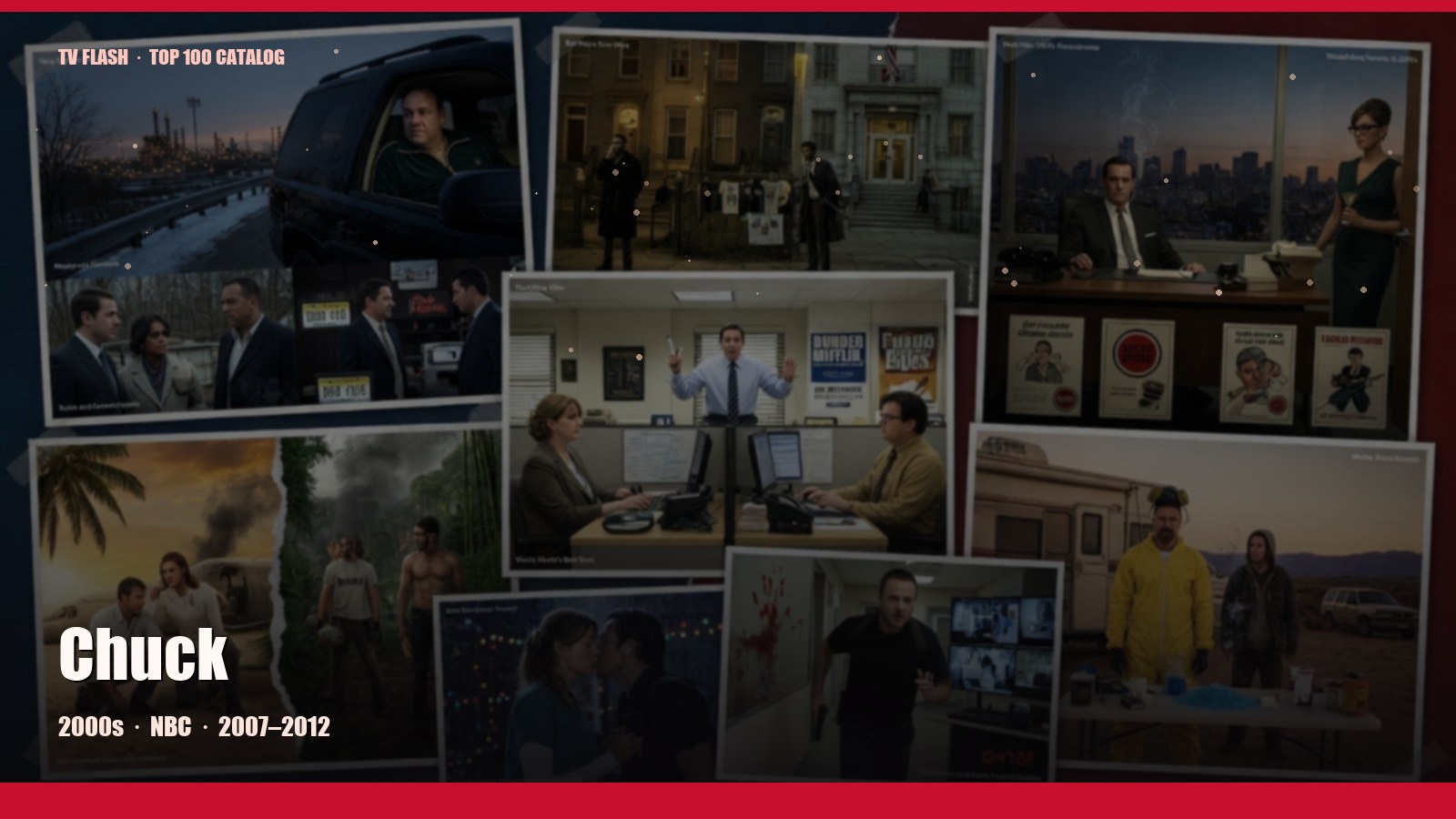 Chuck — editorial still collage for TV Flash