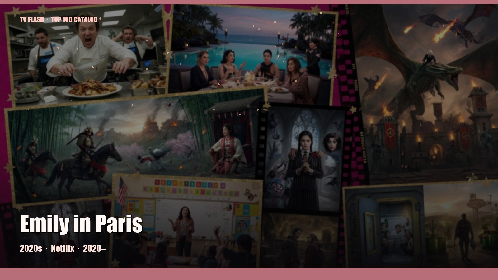 Emily in Paris — editorial still collage for TV Flash