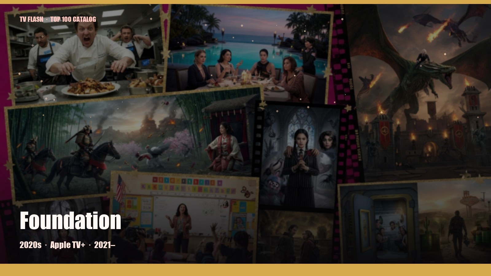 Foundation — editorial still collage for TV Flash