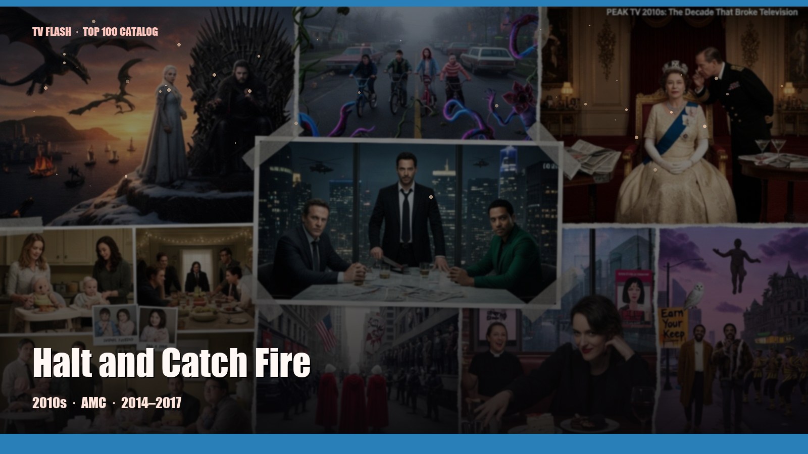 Halt and Catch Fire — editorial still collage for TV Flash