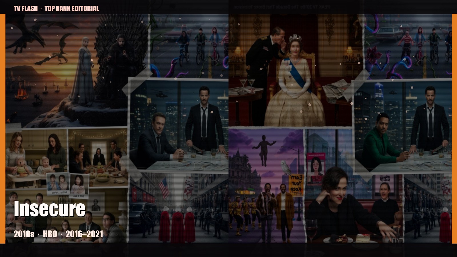Insecure — editorial still collage for TV Flash