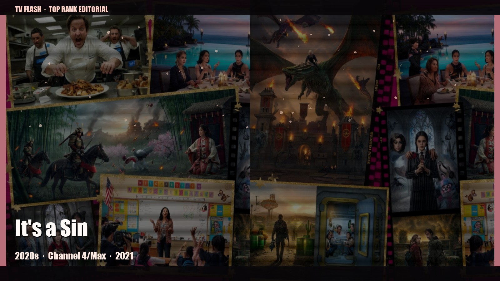 It's a Sin — editorial still collage for TV Flash