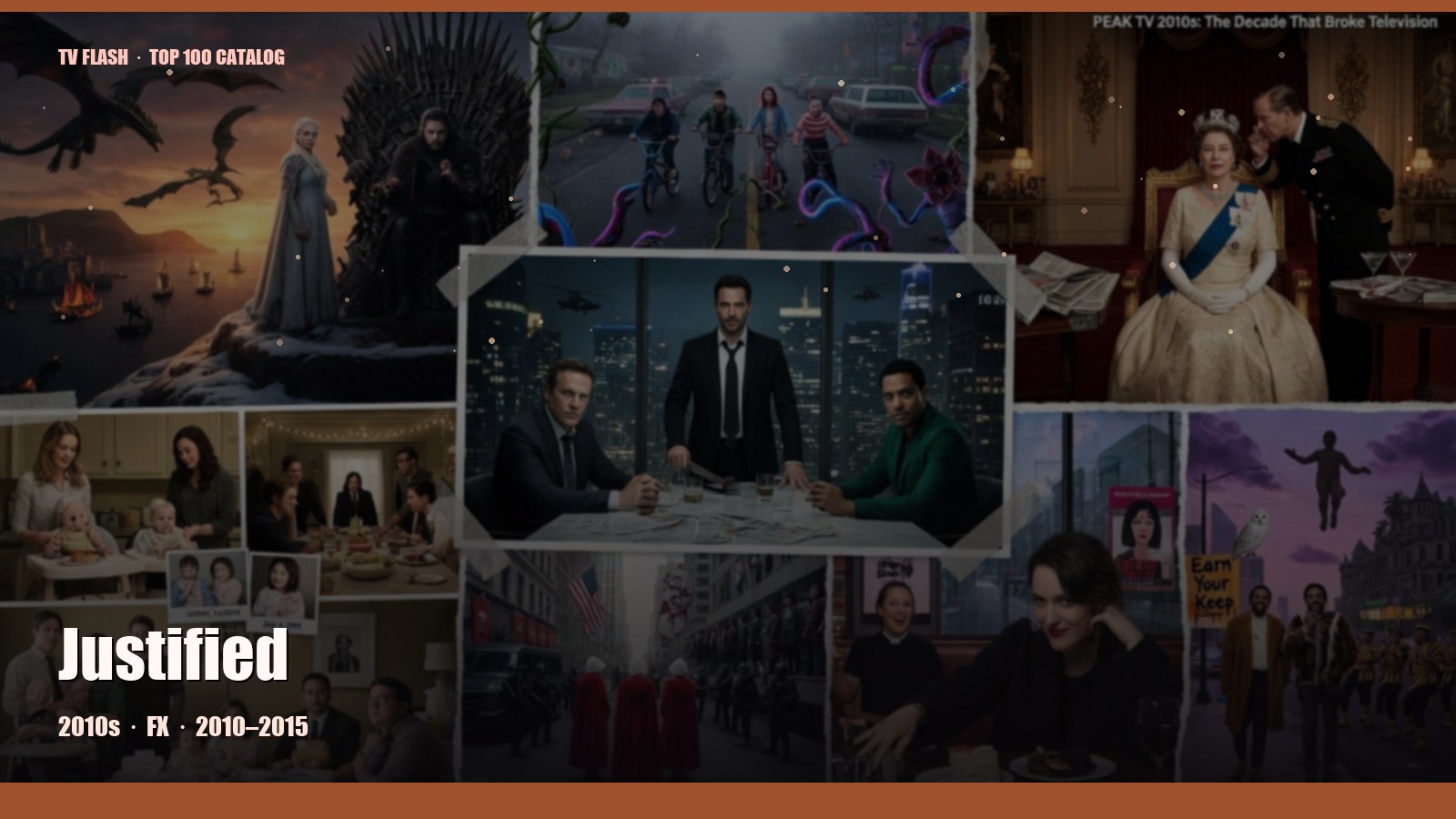 Justified — editorial still collage for TV Flash