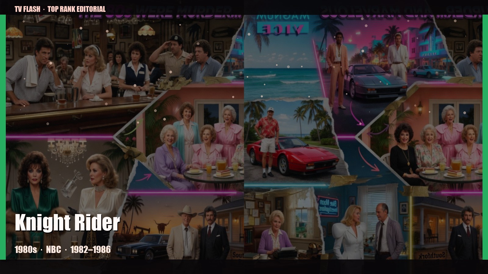 Knight Rider — editorial still collage for TV Flash
