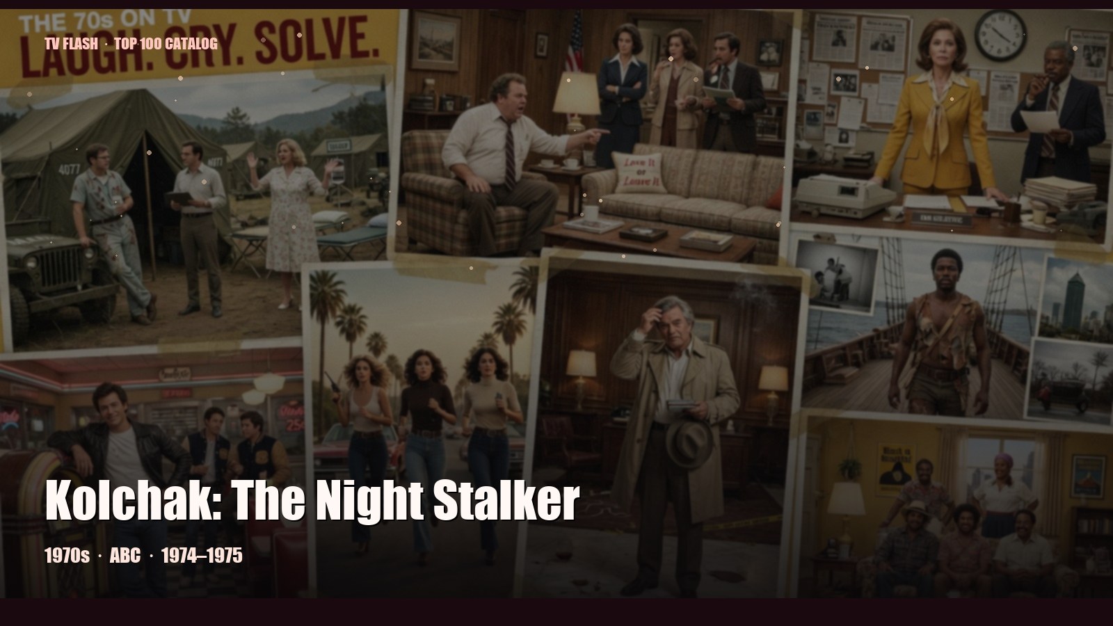 Kolchak: The Night Stalker — editorial still collage for TV Flash
