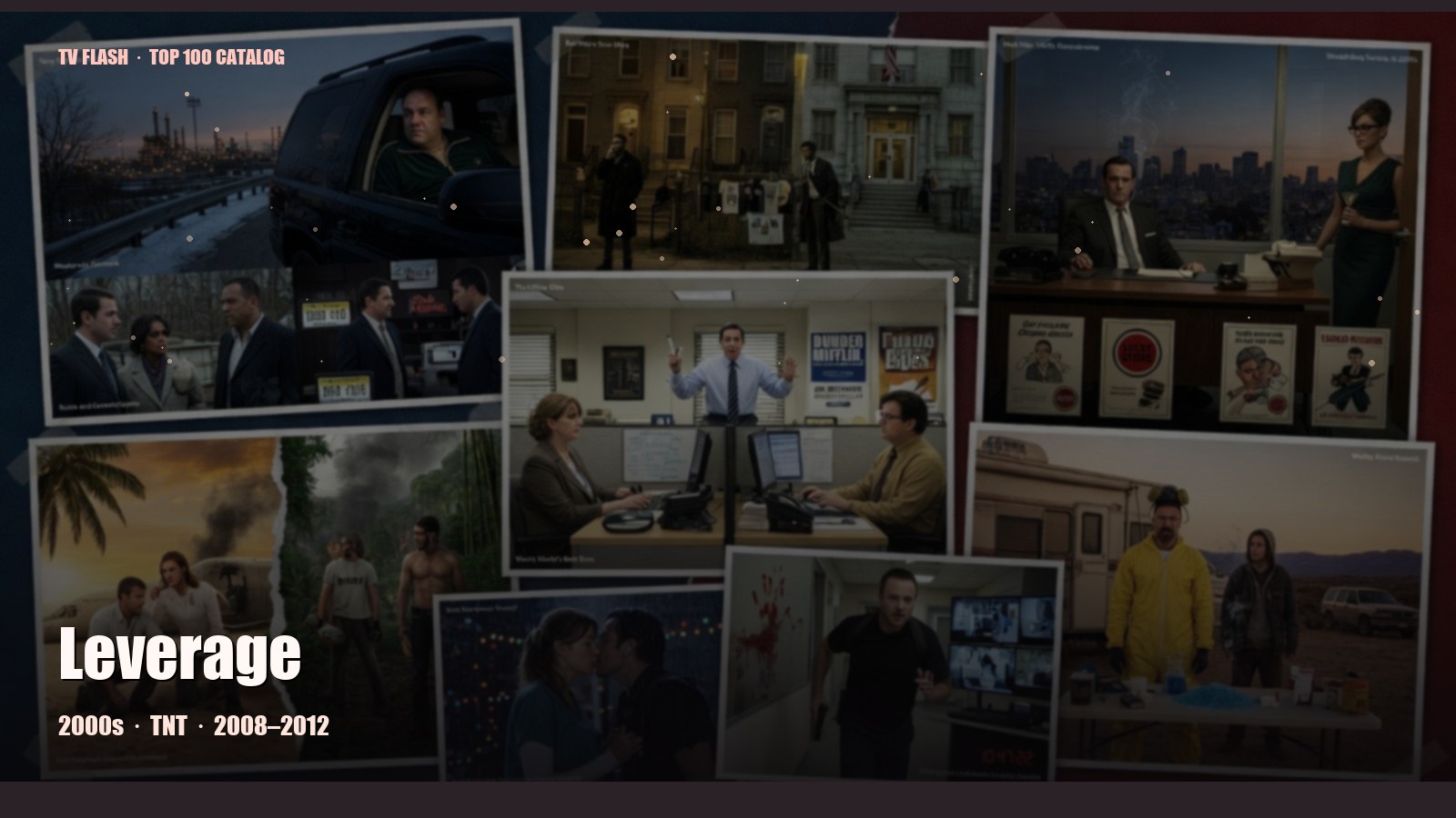 Leverage — editorial still collage for TV Flash