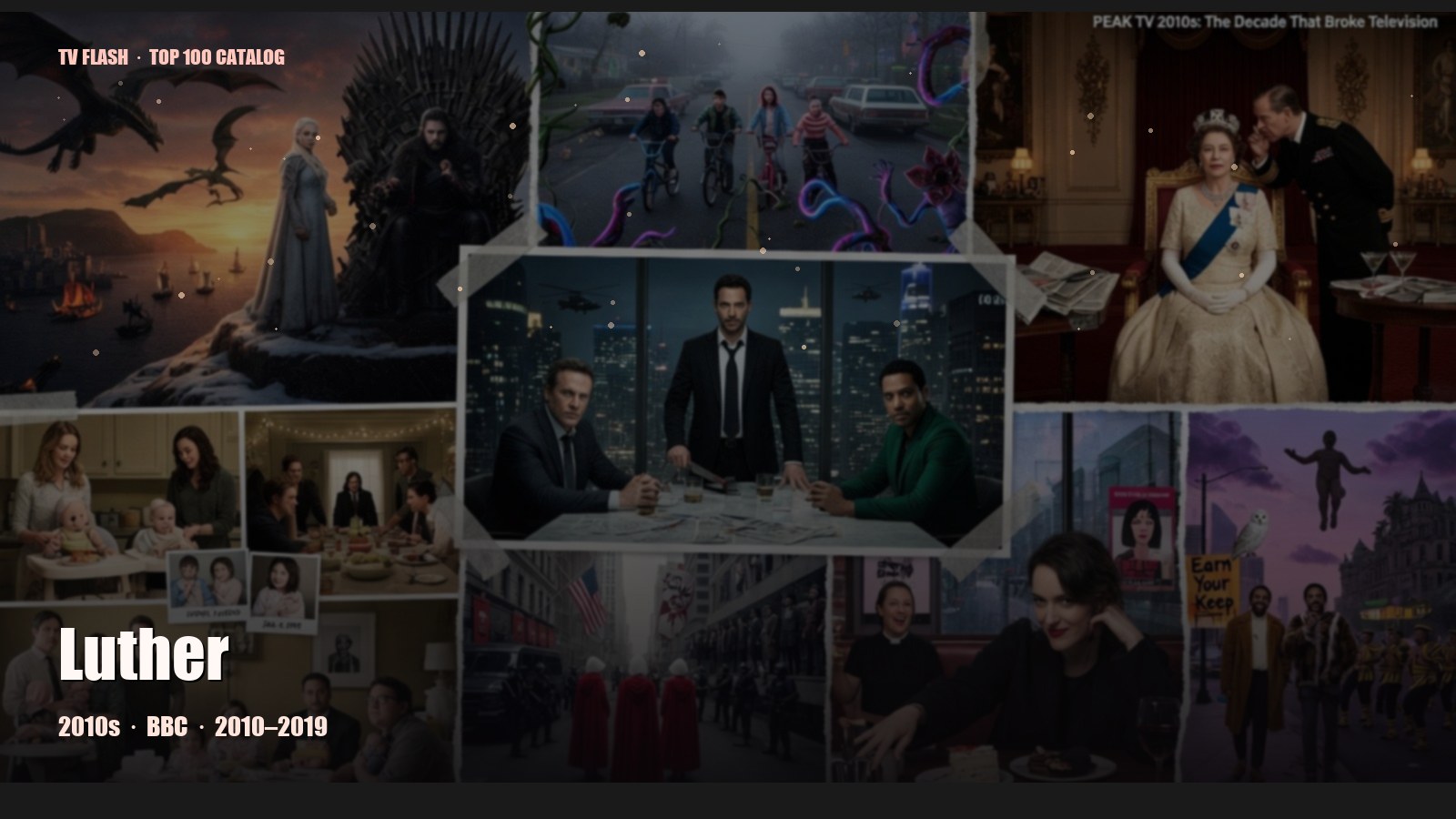 Luther — editorial still collage for TV Flash