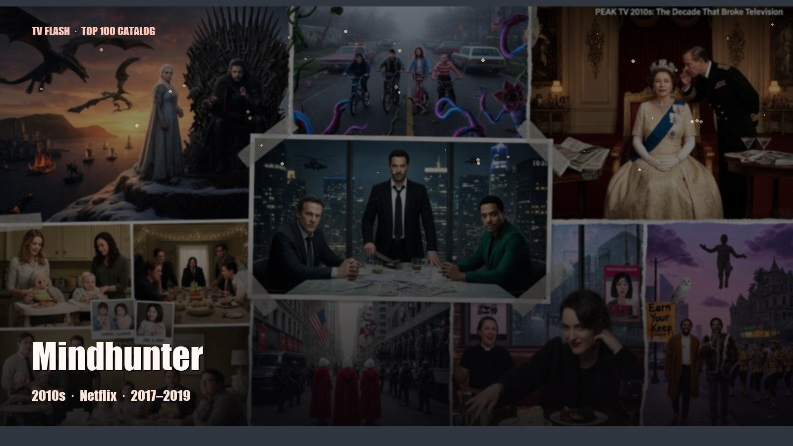 Mindhunter — editorial still collage for TV Flash