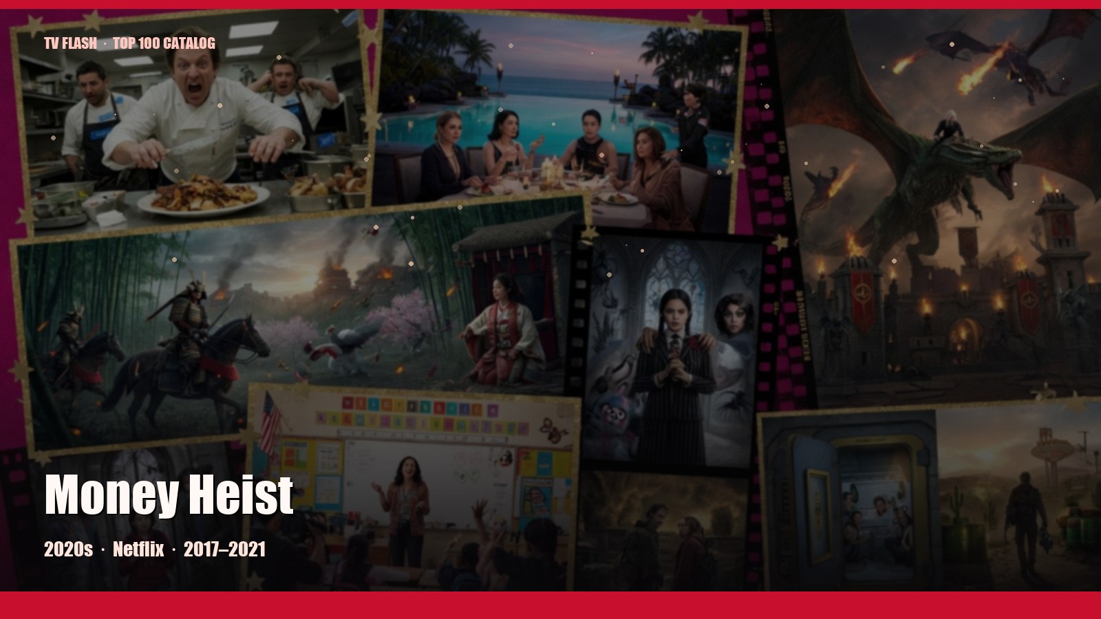 Money Heist — editorial still collage for TV Flash