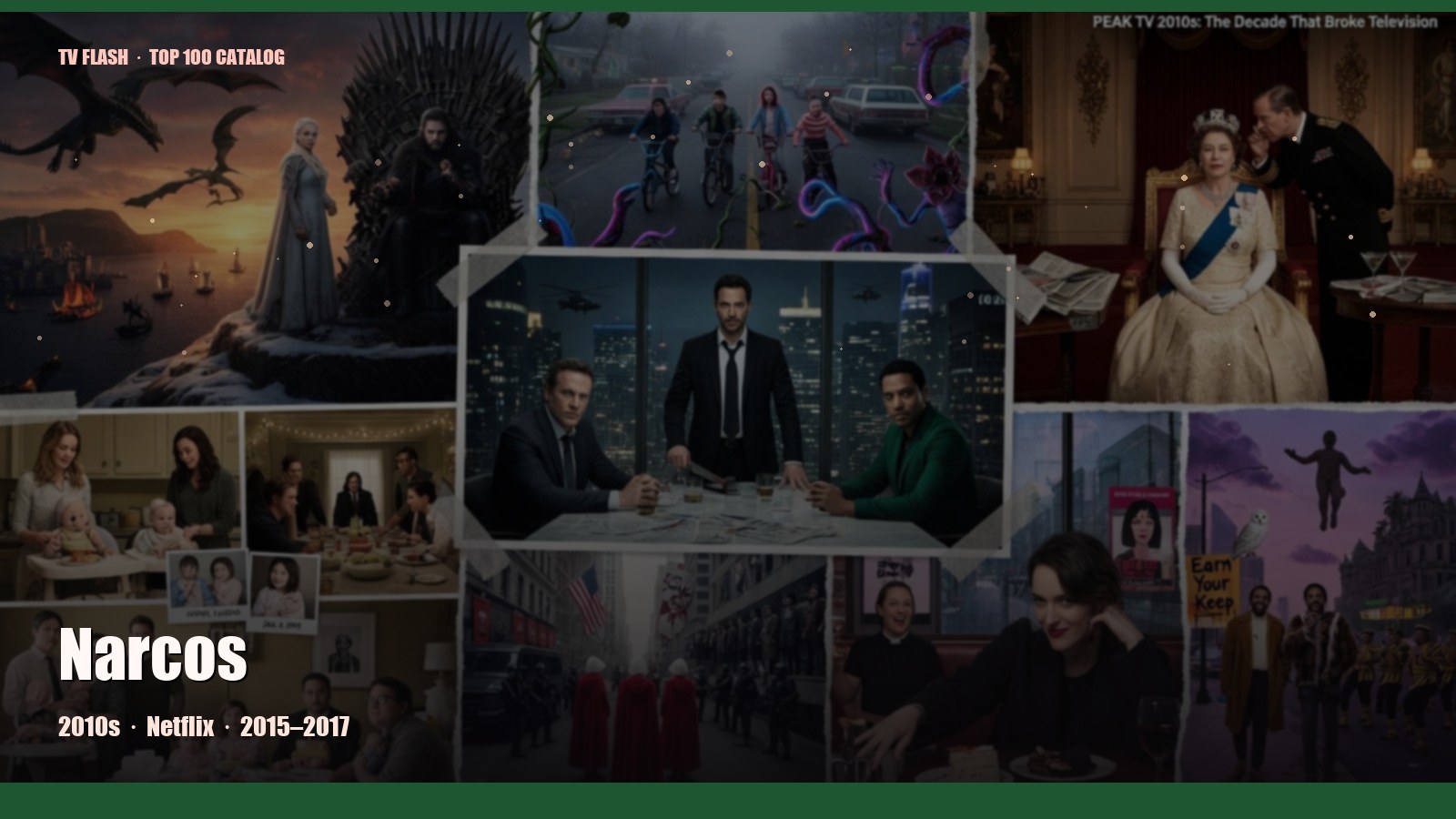 Narcos — editorial still collage for TV Flash