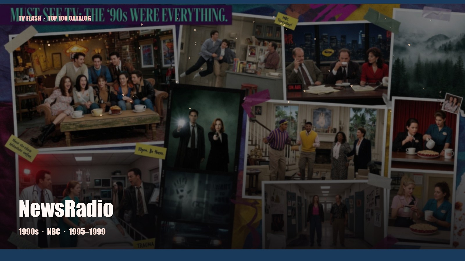 NewsRadio — editorial still collage for TV Flash