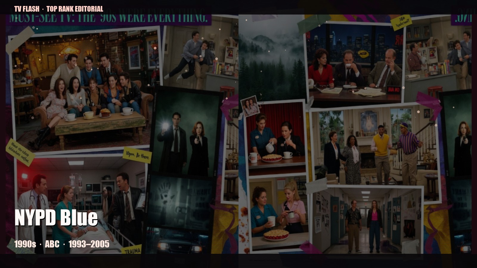 NYPD Blue — editorial still collage for TV Flash