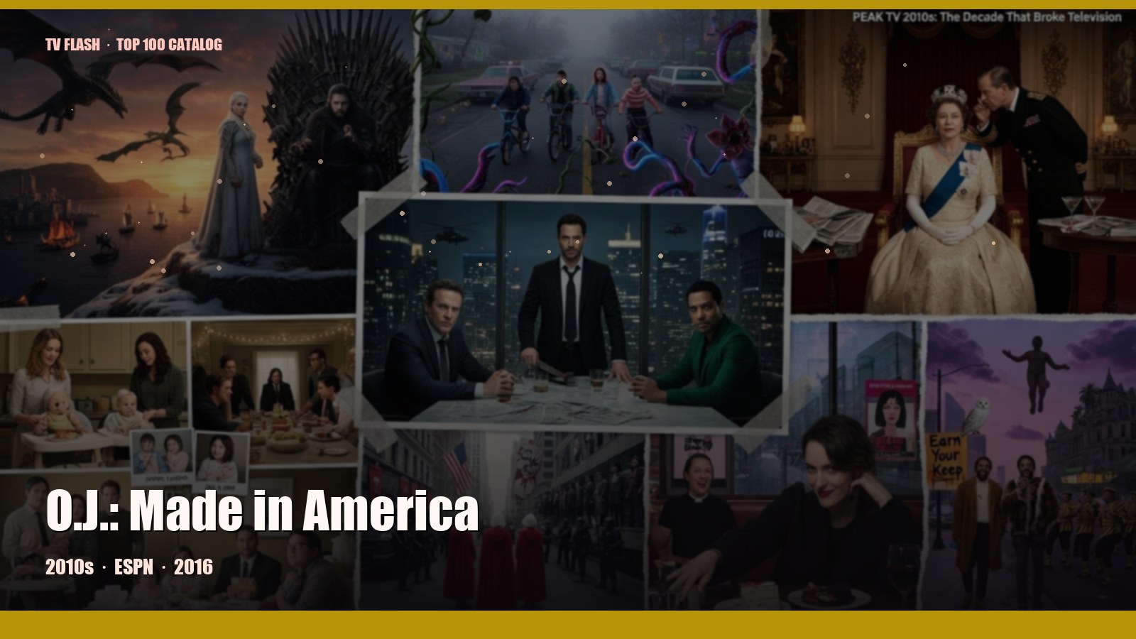 O.J.: Made in America — editorial still collage for TV Flash