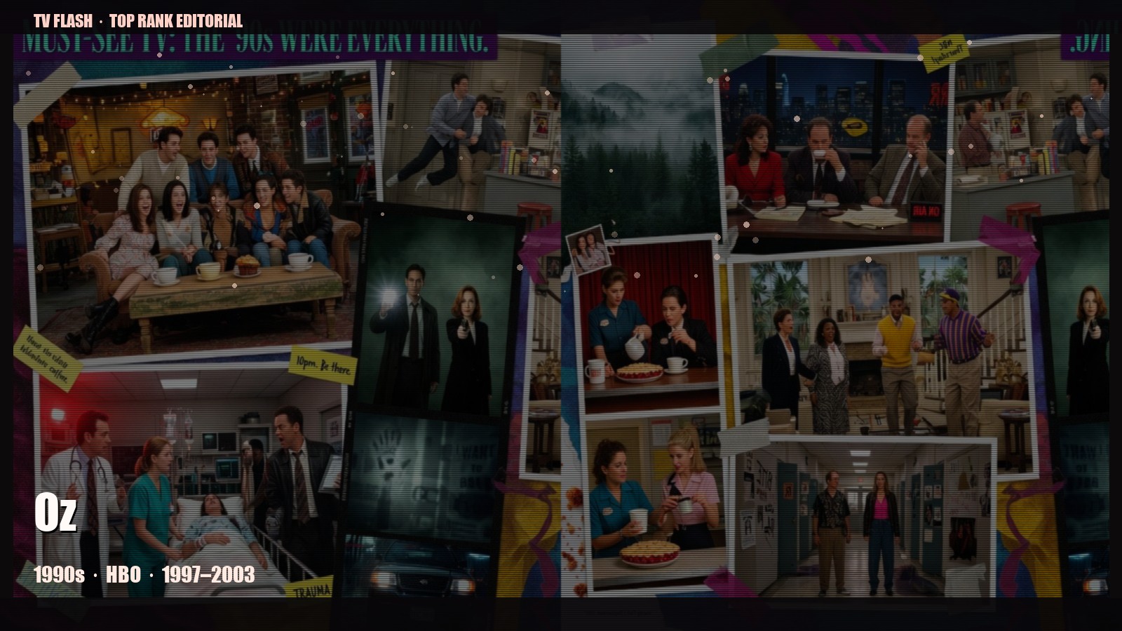 Oz — editorial still collage for TV Flash