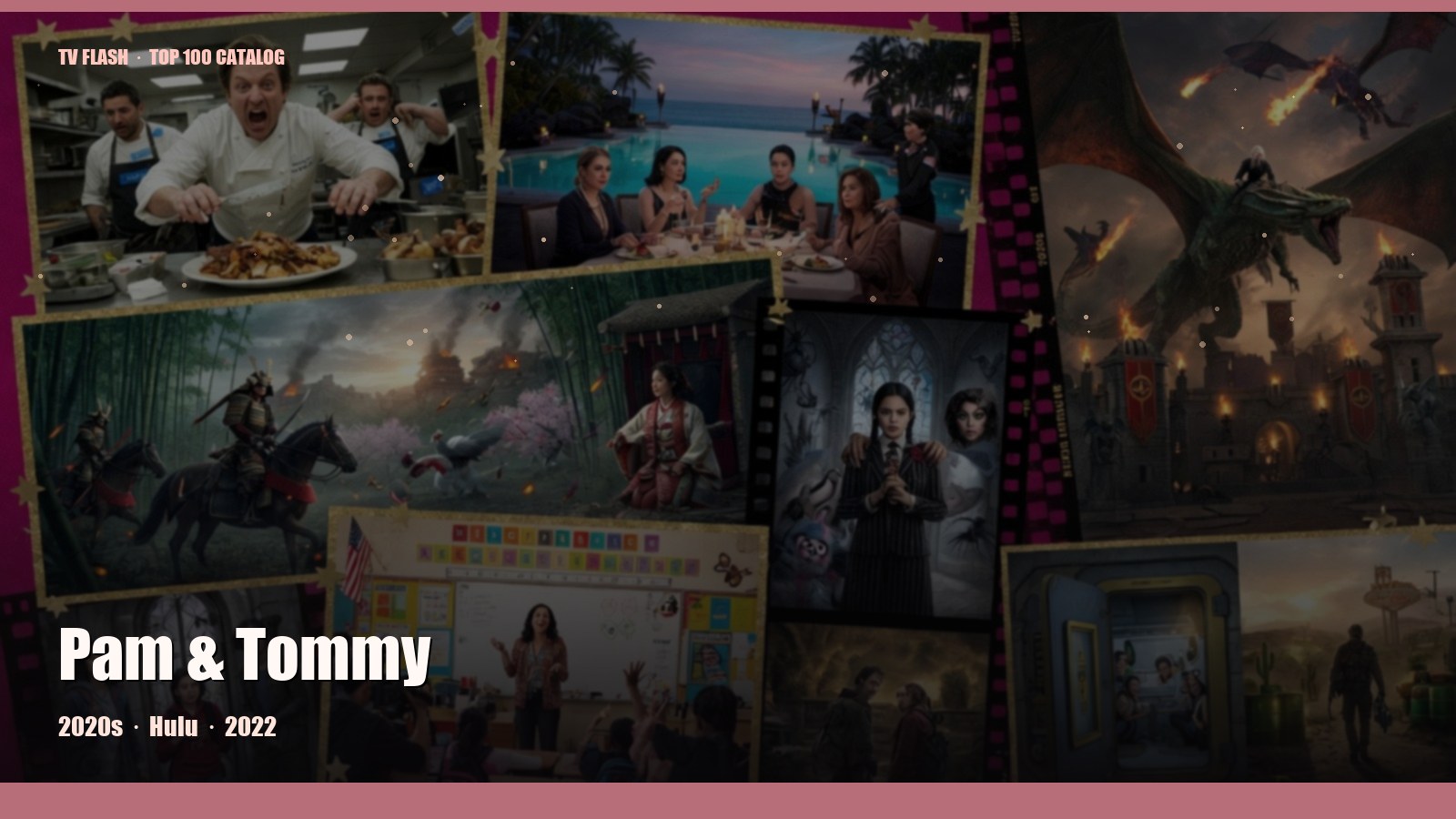 Pam & Tommy — editorial still collage for TV Flash