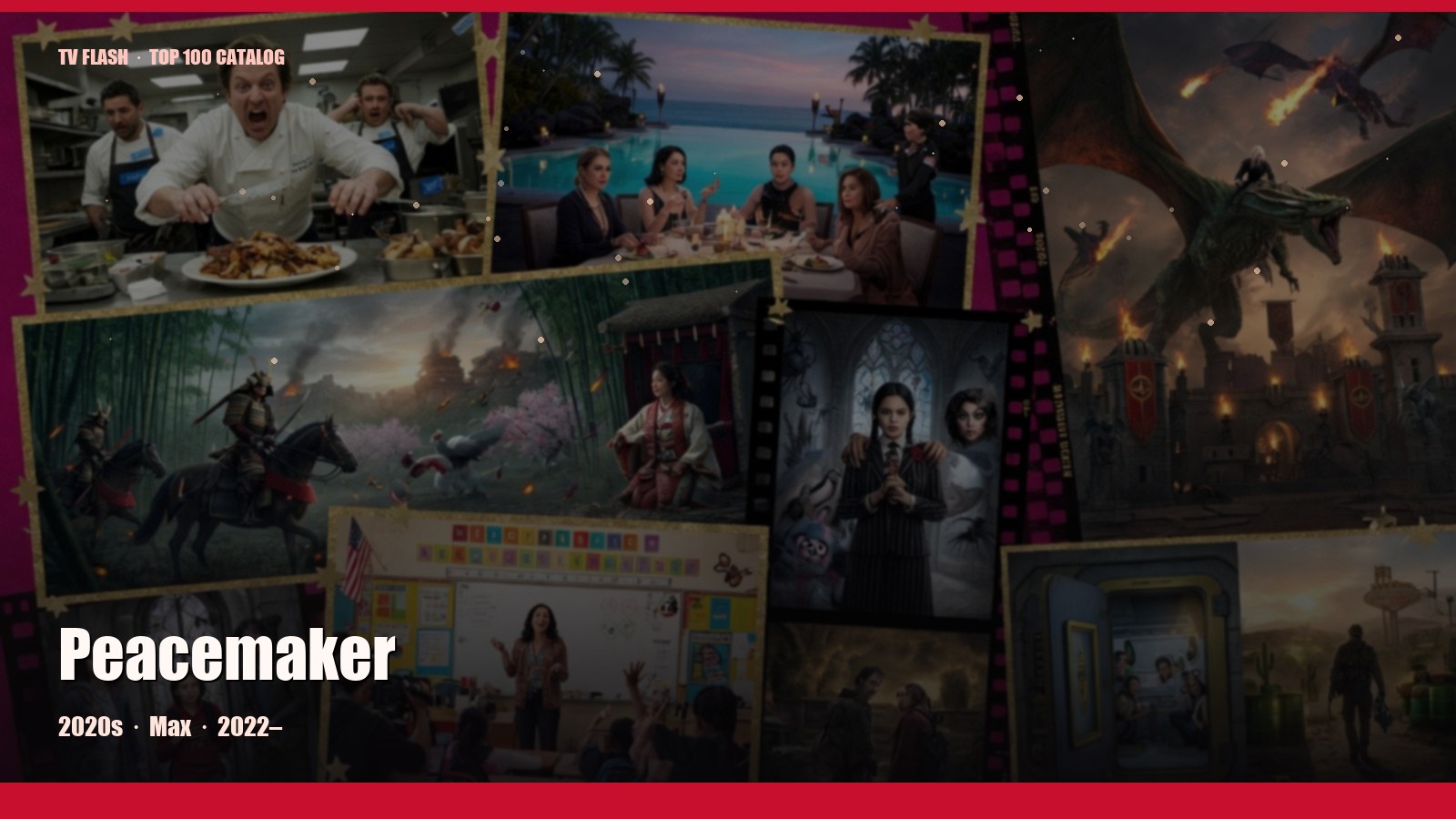 Peacemaker — editorial still collage for TV Flash
