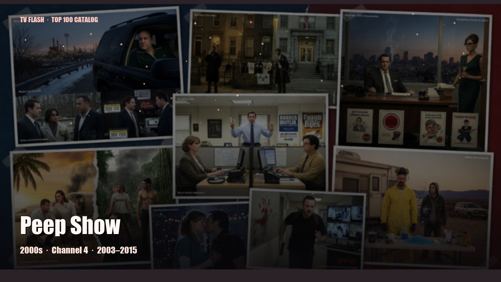 Peep Show — editorial still collage for TV Flash