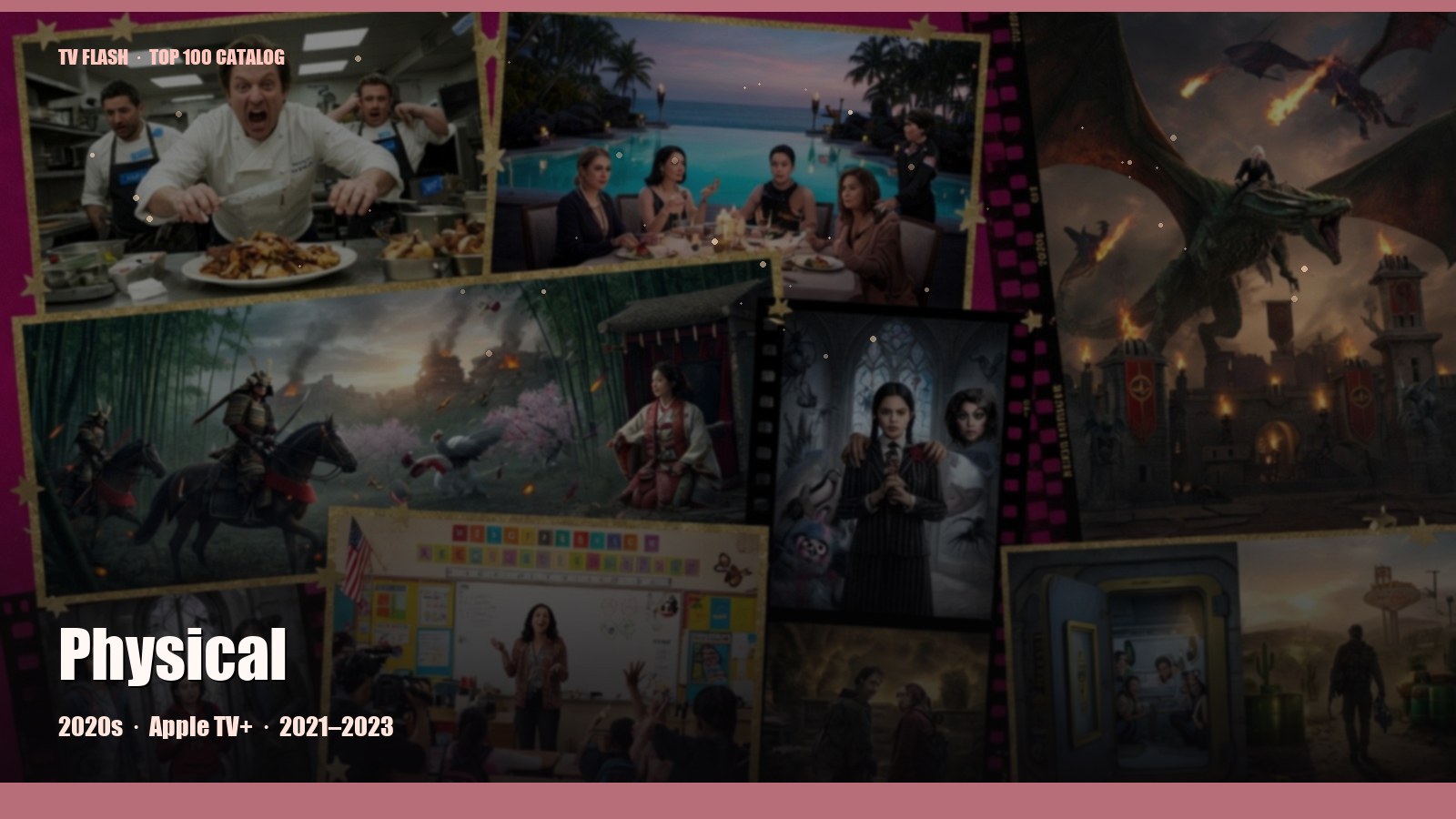 Physical — editorial still collage for TV Flash