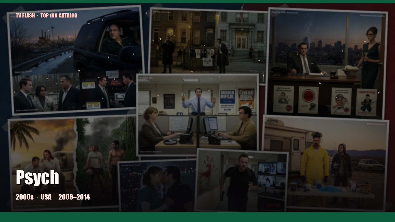 Psych — editorial still collage for TV Flash