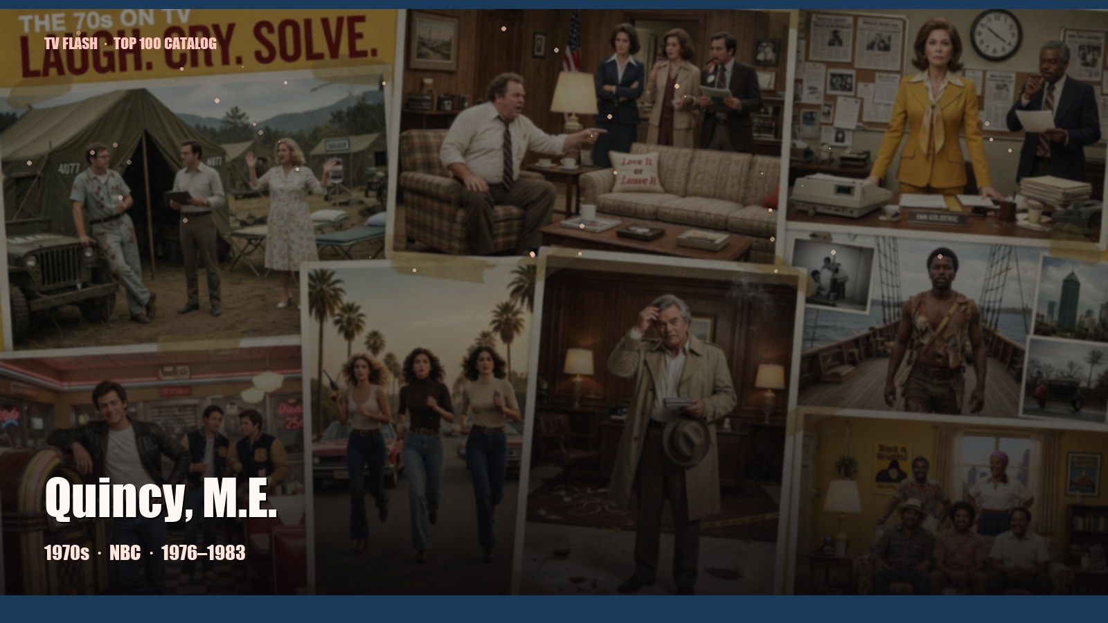 Quincy, M.E. — editorial still collage for TV Flash