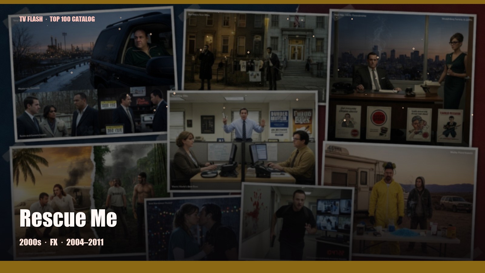 Rescue Me — editorial still collage for TV Flash