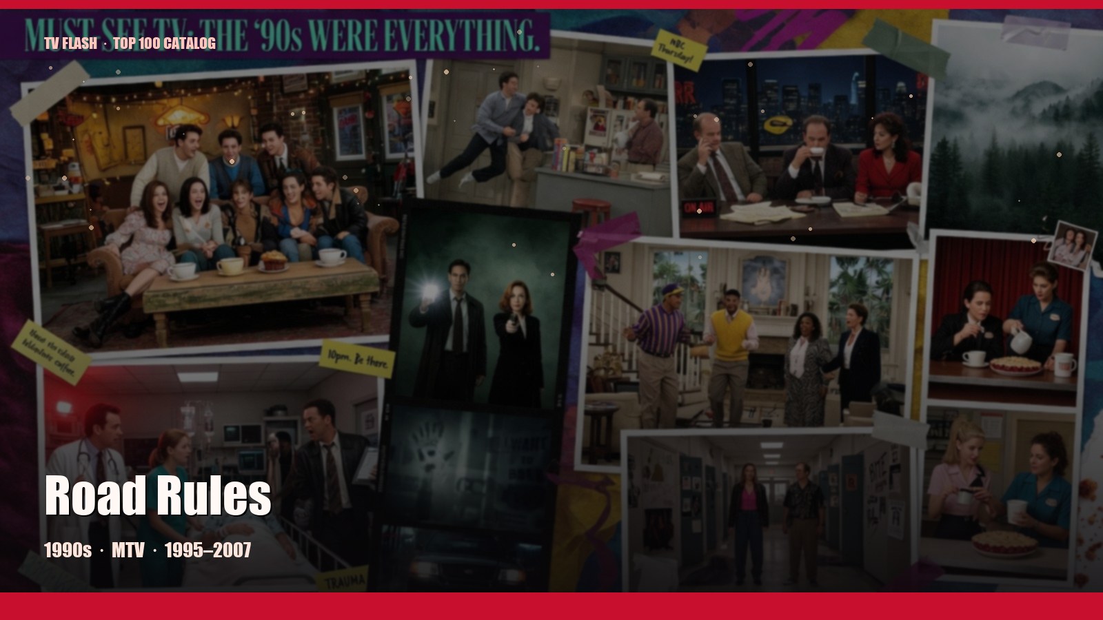 Road Rules — editorial still collage for TV Flash