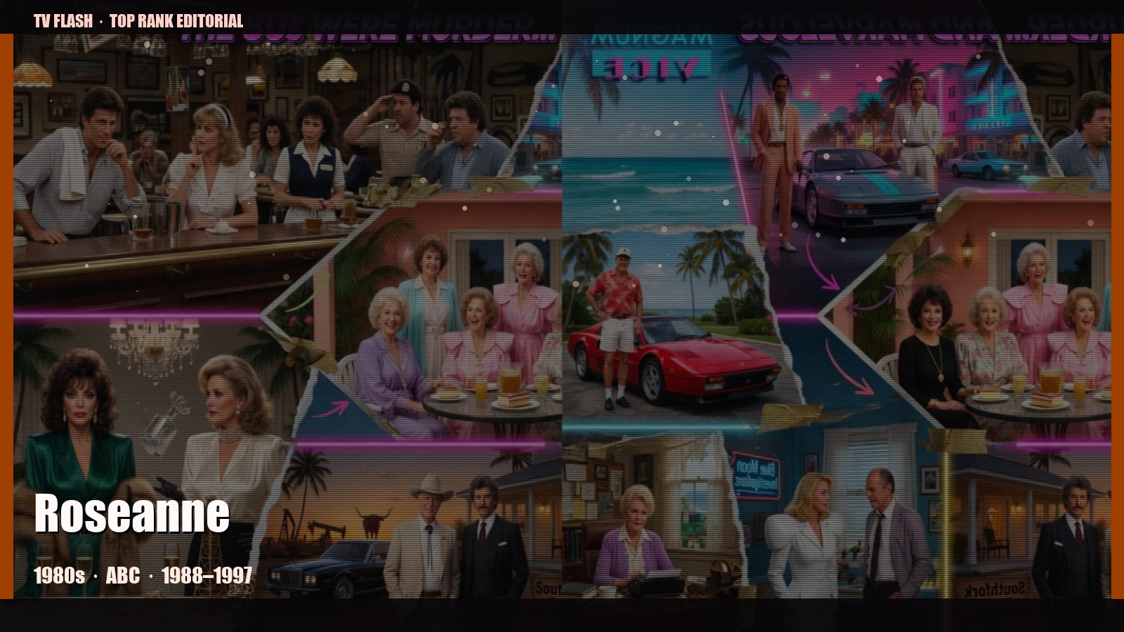 Roseanne — editorial still collage for TV Flash