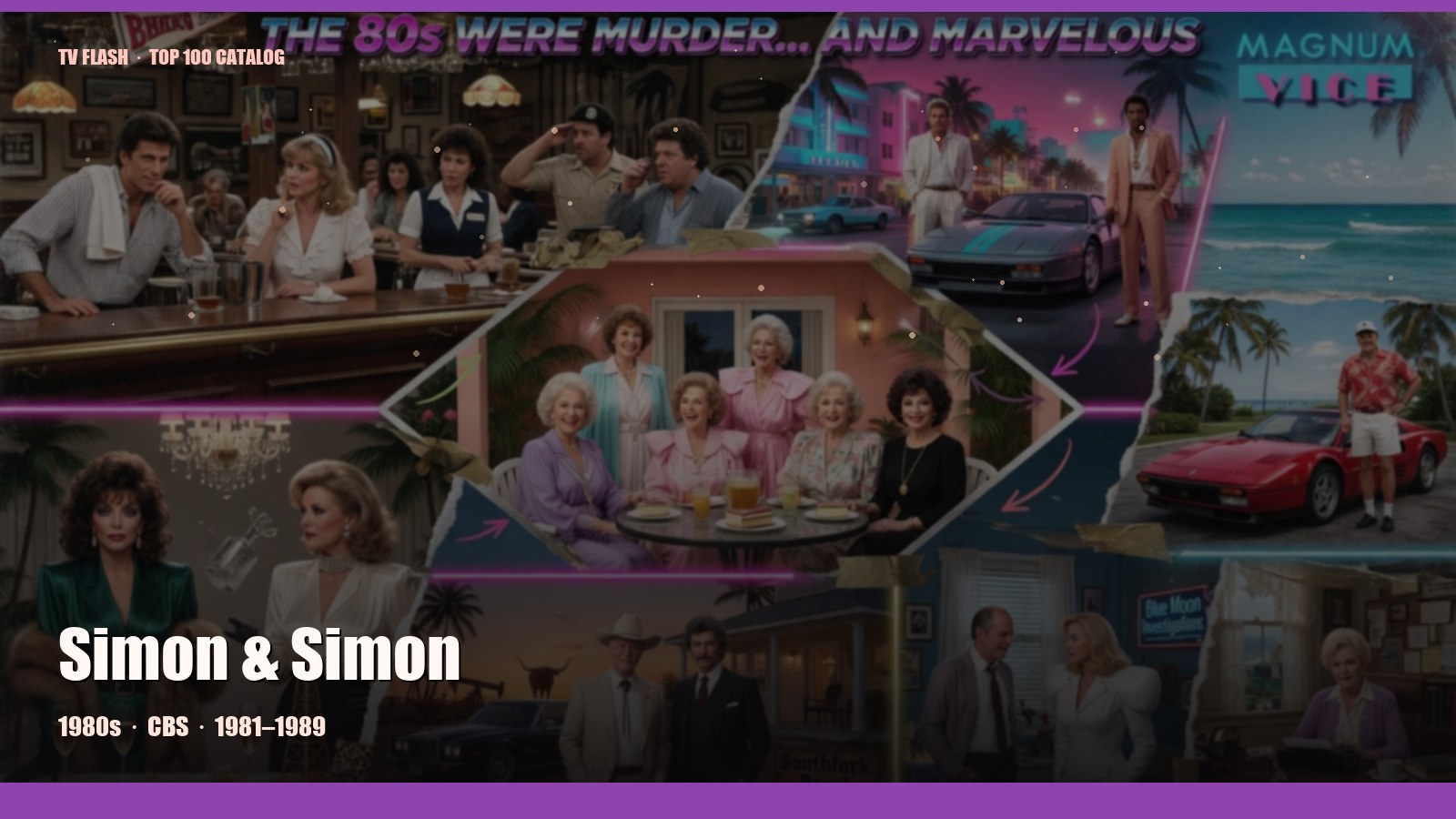 Simon & Simon — editorial still collage for TV Flash