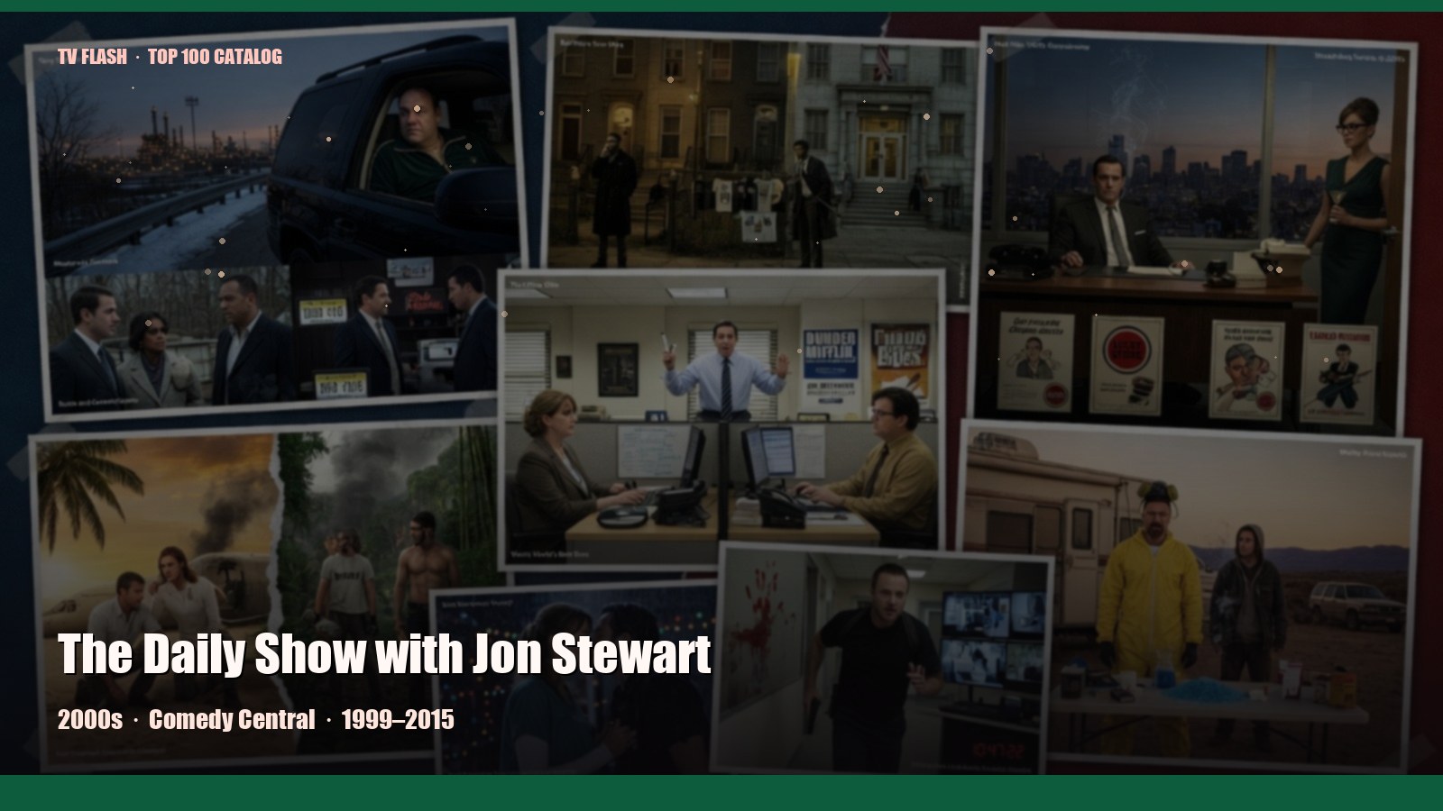 The Daily Show with Jon Stewart — editorial still collage for TV Flash