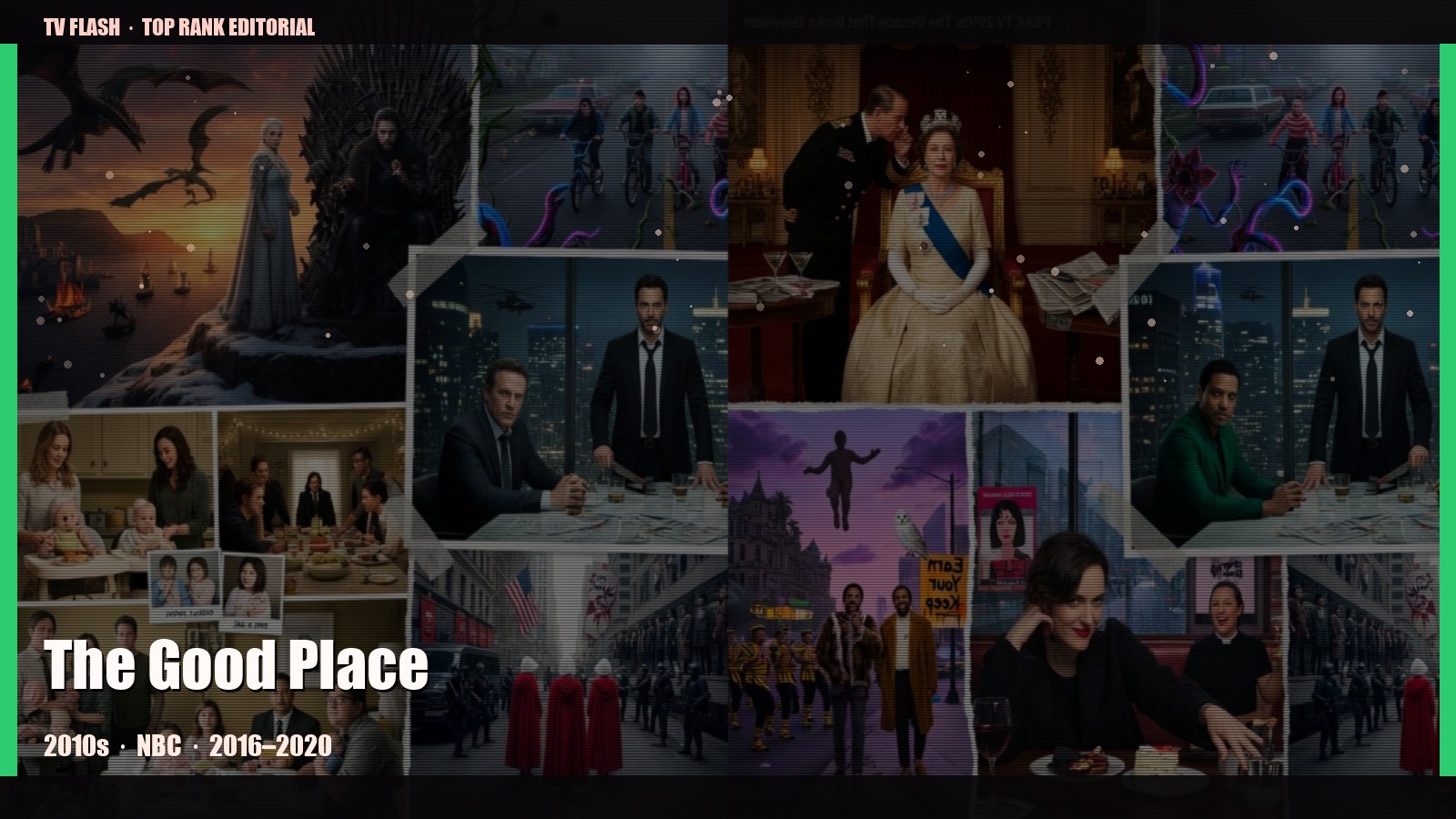 The Good Place — editorial still collage for TV Flash