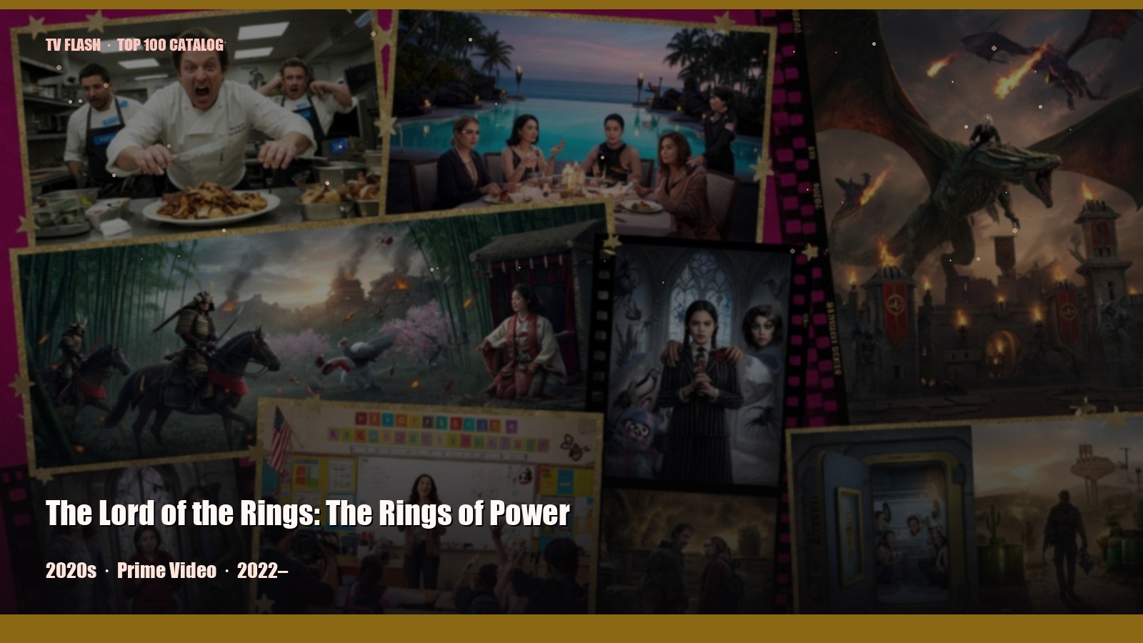 The Lord of the Rings: The Rings of Power — editorial still collage for TV Flash