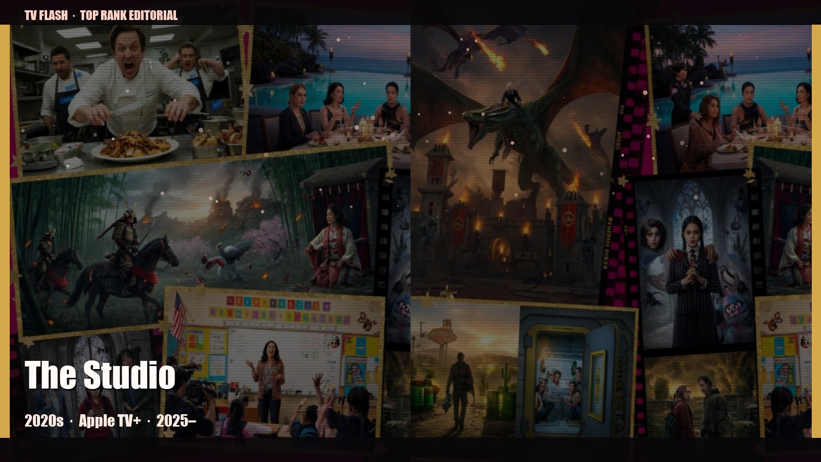 The Studio — editorial still collage for TV Flash