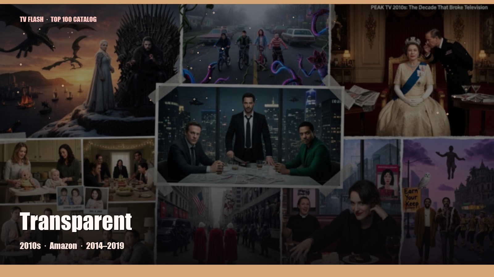 Transparent — editorial still collage for TV Flash