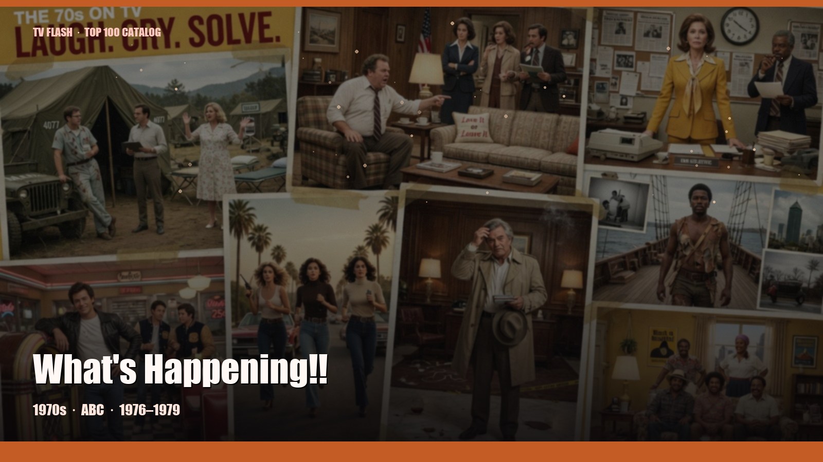 What's Happening!! — editorial still collage for TV Flash