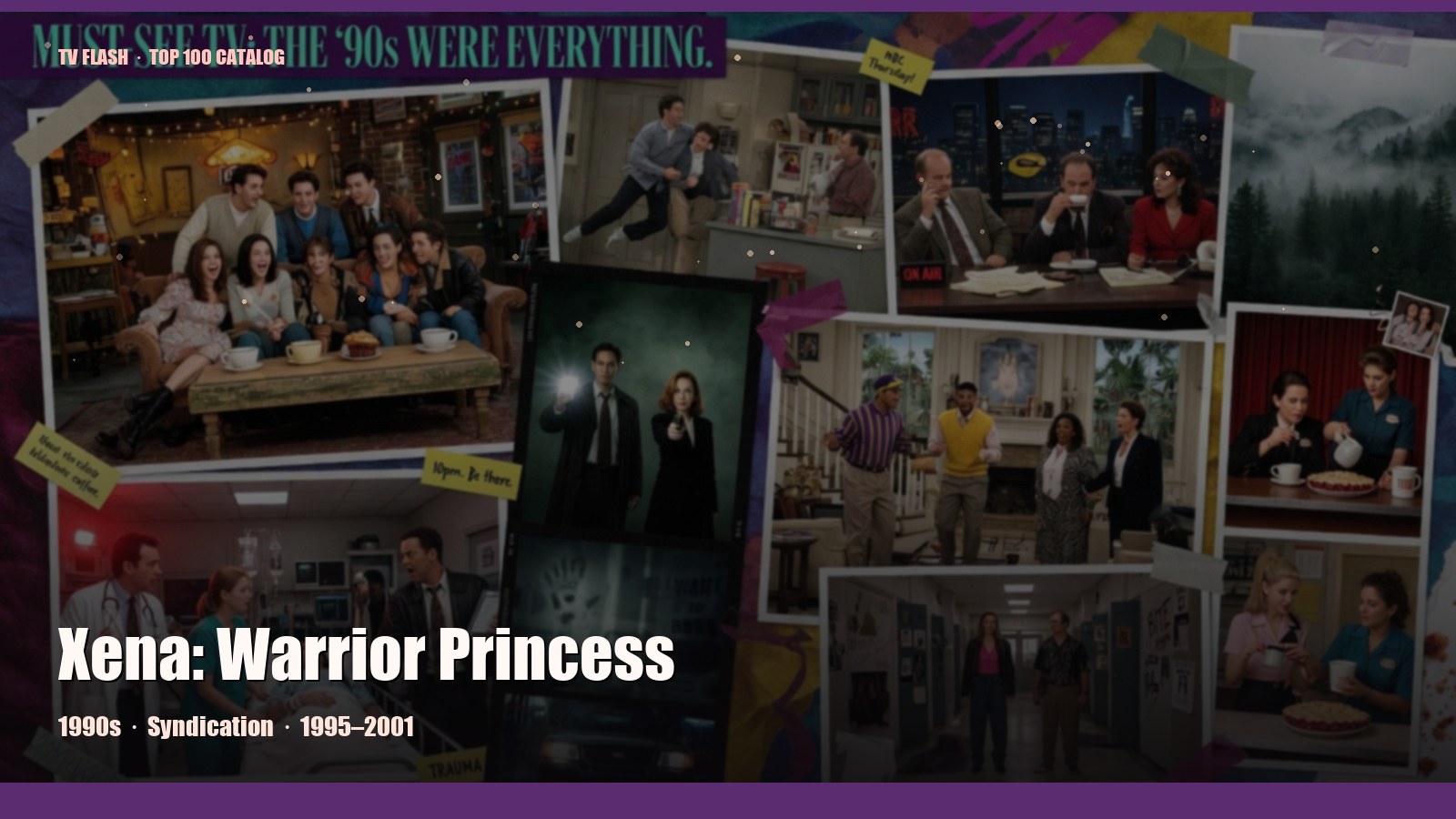 Xena: Warrior Princess — editorial still collage for TV Flash